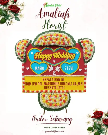 Papan Bunga Pernikahan Teguhan